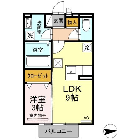 上越市新光町のアパートの間取り