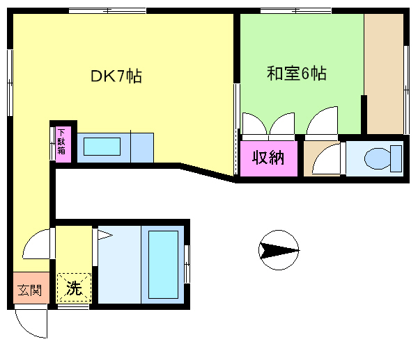 【西寺尾四丁目貸家の間取り】