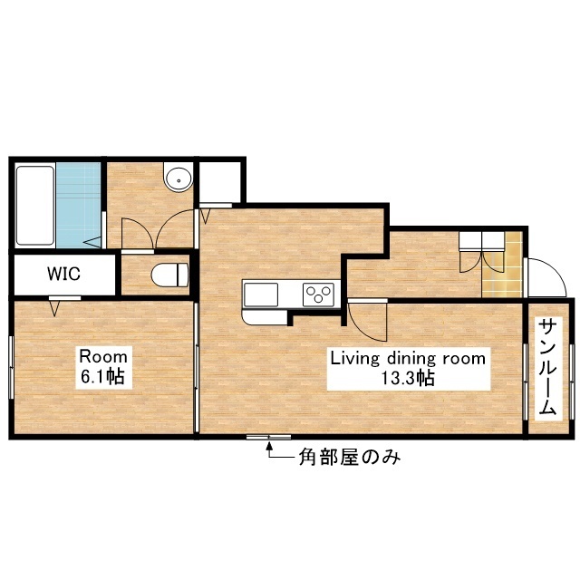 長浜市山階町のアパートの間取り