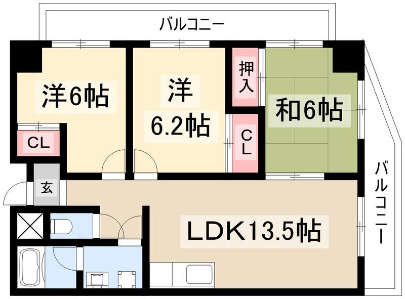 エスポアール荒江の間取り