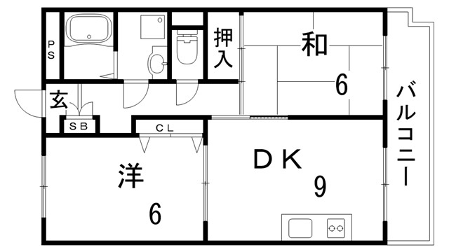 神戸市北区鈴蘭台西町のマンションの間取り