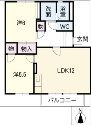 カーサ江島Ｂ棟の間取り