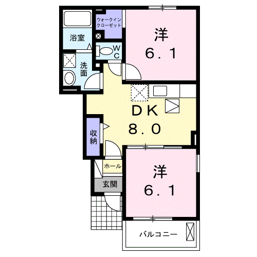 グレイス祇園．Ｅの間取り