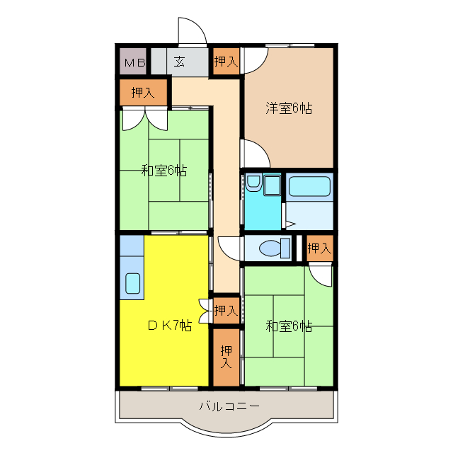 サンハイツ白山の間取り