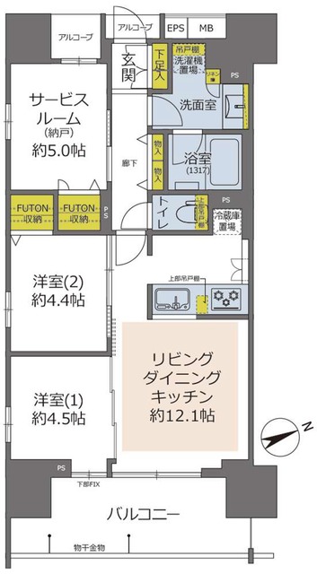 イニシア上野根岸の間取り