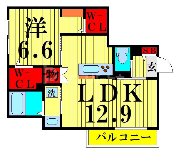 墨田区堤通のマンションの間取り