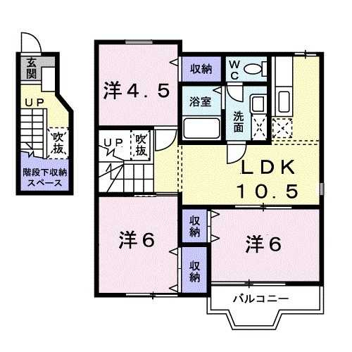 姫路市御立中のアパートの間取り