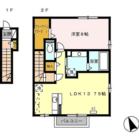 クレストヒルズBの間取り