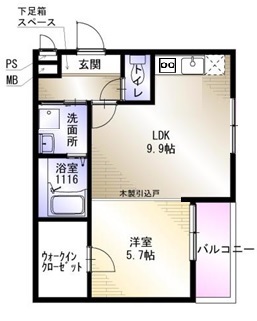 泉大津市森町のアパートの間取り