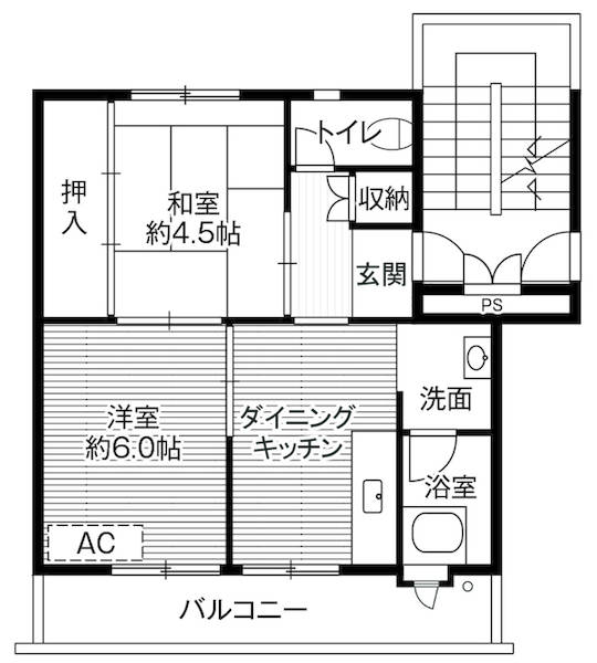 ビレッジハウス玉里1号棟の間取り