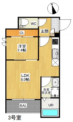 廿日市市桜尾本町のアパートの間取り