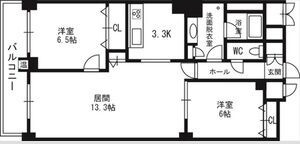 札幌市中央区南九条西のマンションの間取り