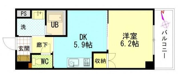 呉市広古新開のマンションの間取り