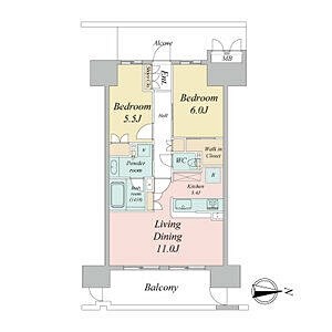 名古屋市中区千代田のマンションの間取り