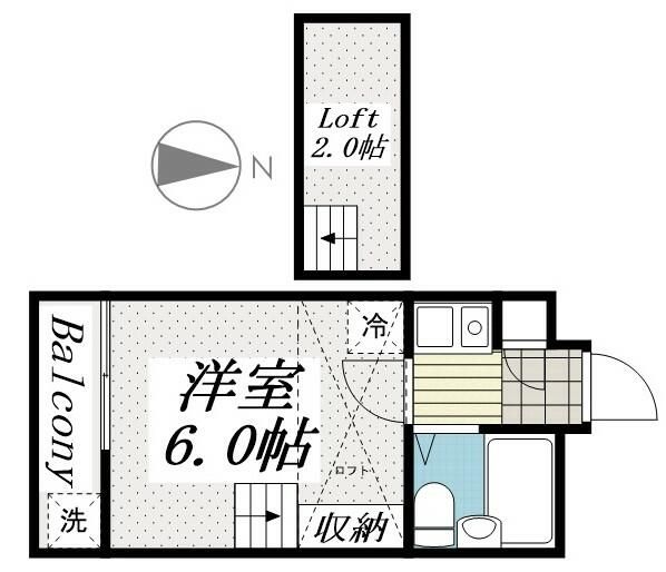 越谷市大沢のアパートの間取り