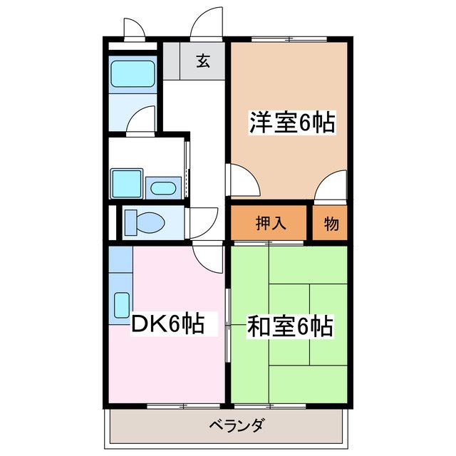 松本市寿北のアパートの間取り