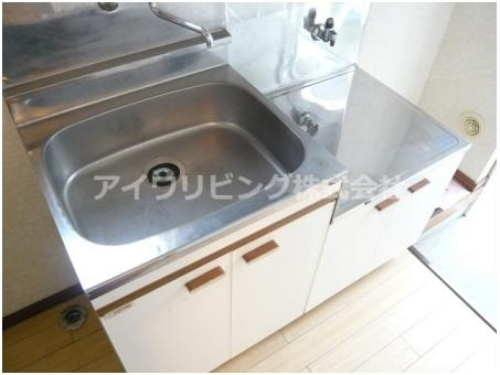 キッチン　２口ガスコンロ設置可