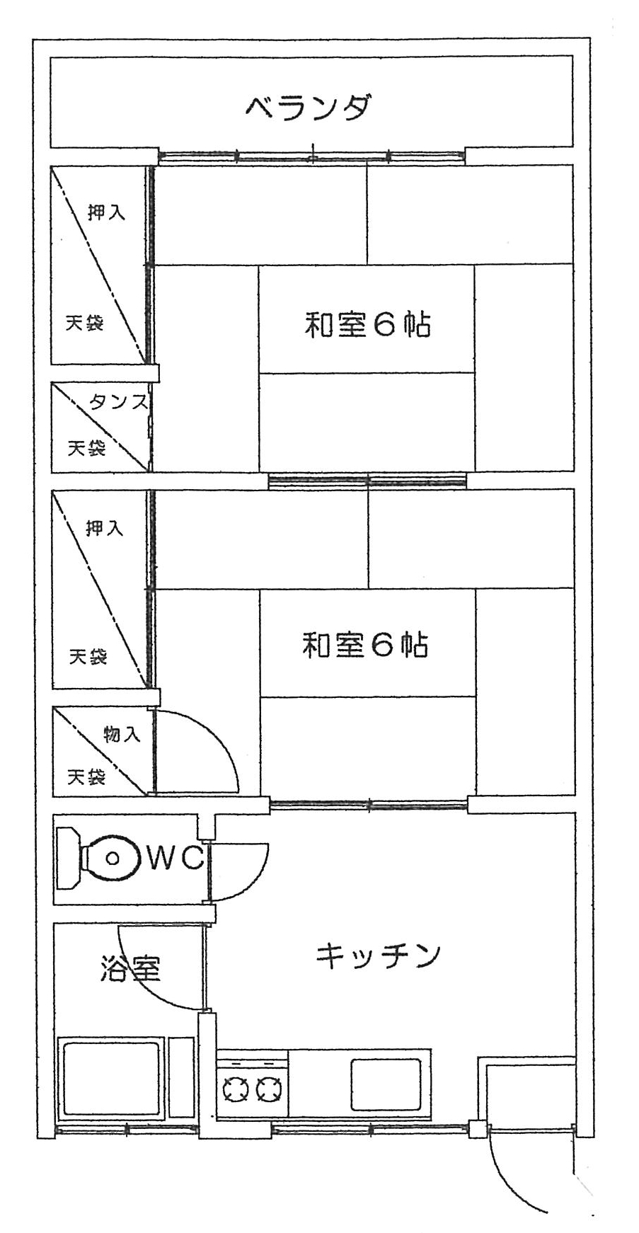 高崎市八千代町のアパートの間取り