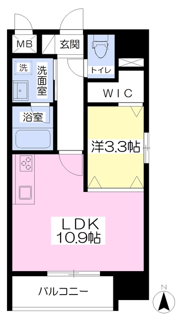 松山市千舟町のマンションの間取り