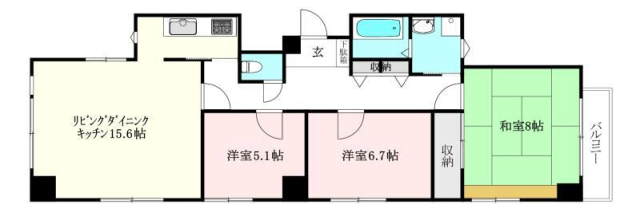 松山市岩崎町のマンションの間取り