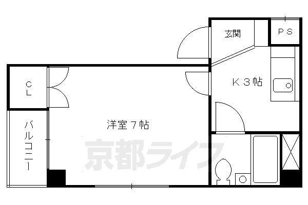 【京都市伏見区深草川久保町のマンションの間取り】