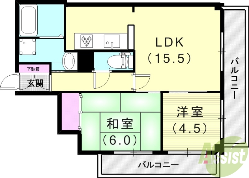 アーバンヴィレッジ中山手の間取り