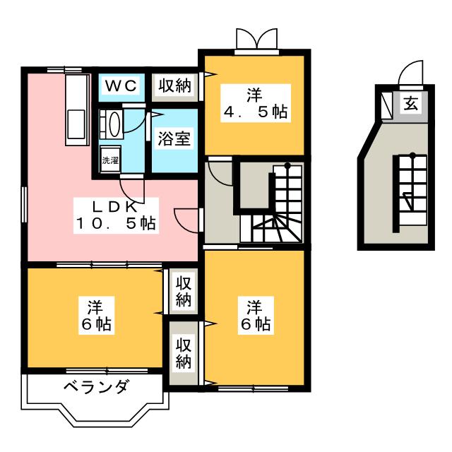 ボヌール　Ｂ棟の間取り