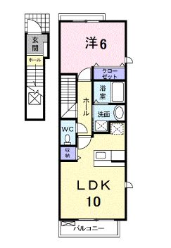 井原市西江原町のアパートの間取り