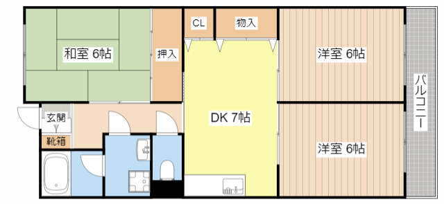 【米原市中多良のマンションの間取り】