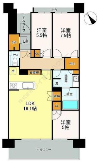 晴海フラッグサンヴィレッジA棟の間取り