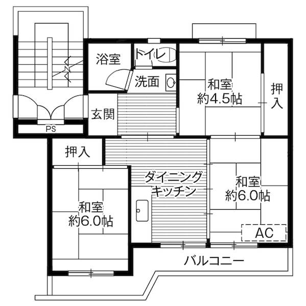 ビレッジハウス門田2号棟の間取り