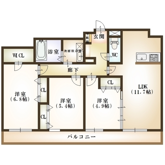 カーネ米山の間取り