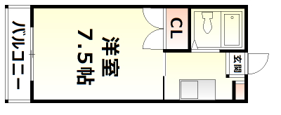 岡山市北区下伊福本町のマンションの間取り