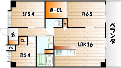 ウィングス三萩野の間取り
