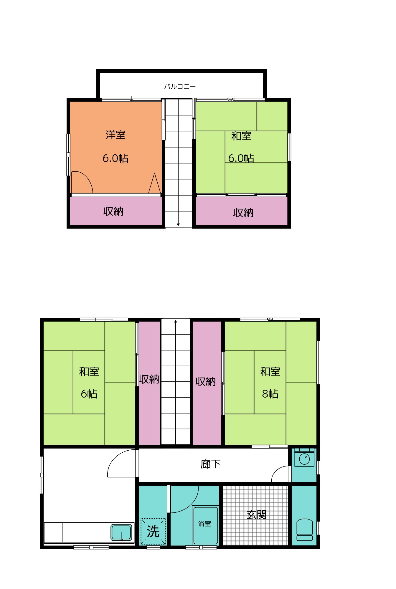 【下新田貸戸建の間取り】