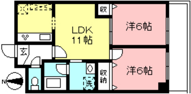 川崎市多摩区西生田のマンションの間取り