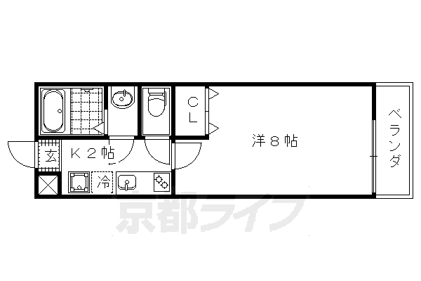 フラッティ西大路花屋町の間取り