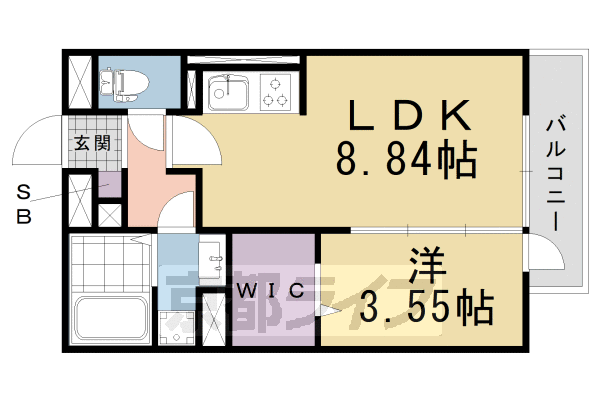 【京都市伏見区小栗栖牛ケ淵町のアパートの間取り】