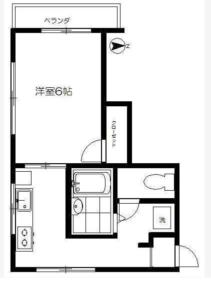 新宿区北新宿のマンションの間取り