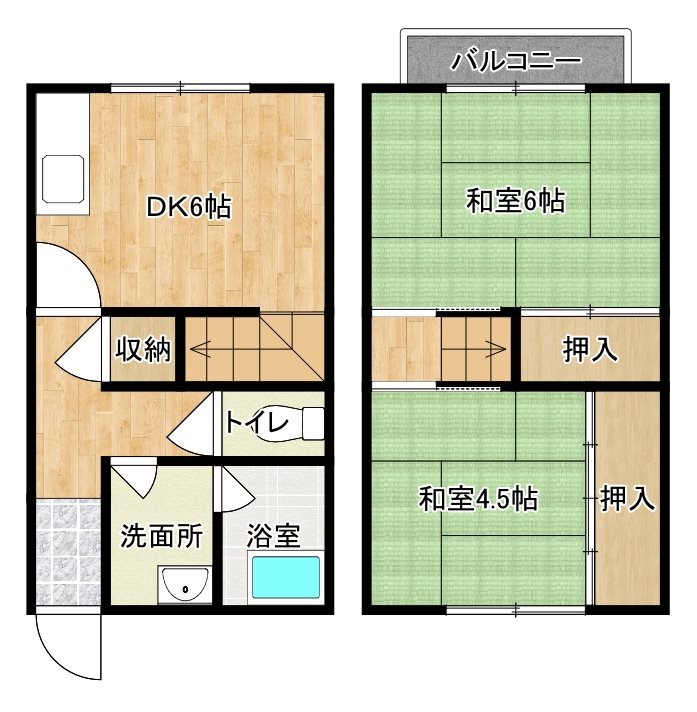 つくし荘第1の間取り