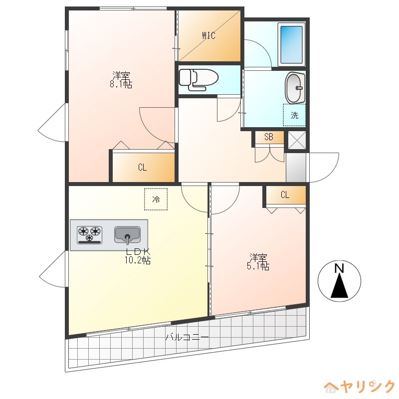 オクカーサ本郷の間取り