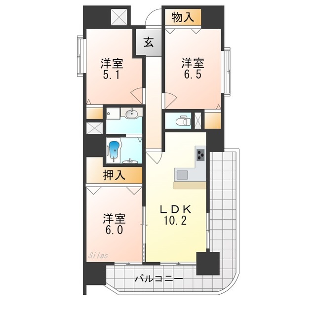 クリアクレセント住之江の間取り