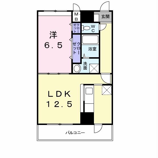 東大阪市横枕西のマンションの間取り