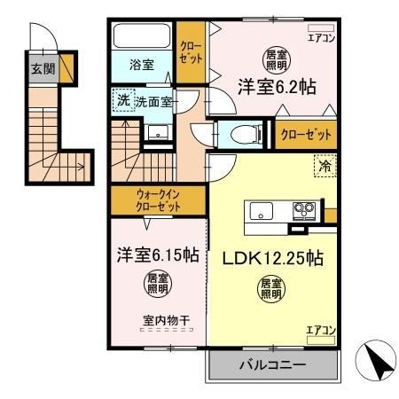 市原市北国分寺台のアパートの間取り