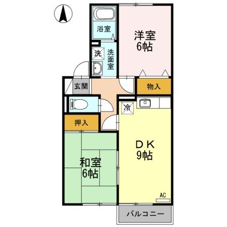 善通寺市大麻町のアパートの間取り