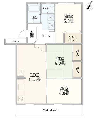 さいたま市浦和区針ヶ谷のマンションの間取り