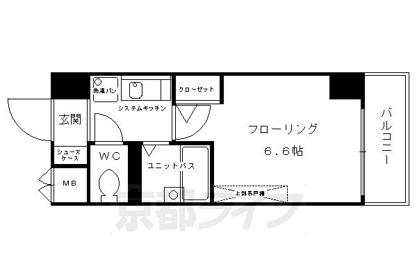 京都市上京区西町のマンションの間取り