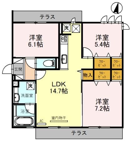 くおん嵯峨 西棟の間取り写真
