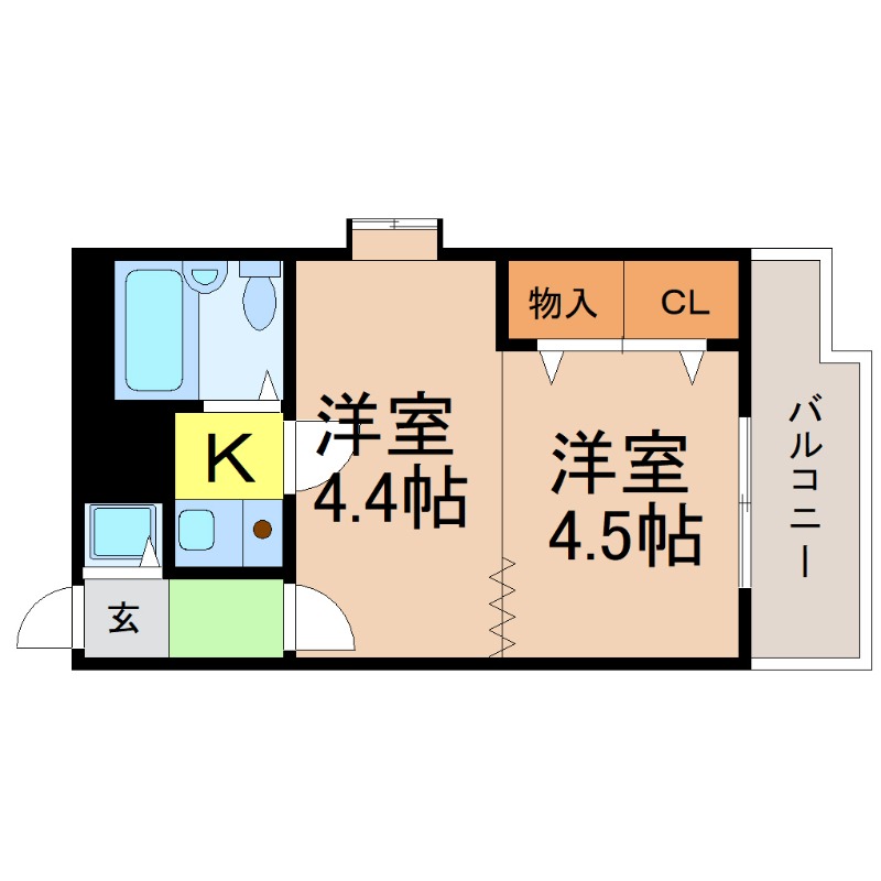 地下鉄東山線 新栄町駅 徒歩9分 9階建 築38年の間取り写真
