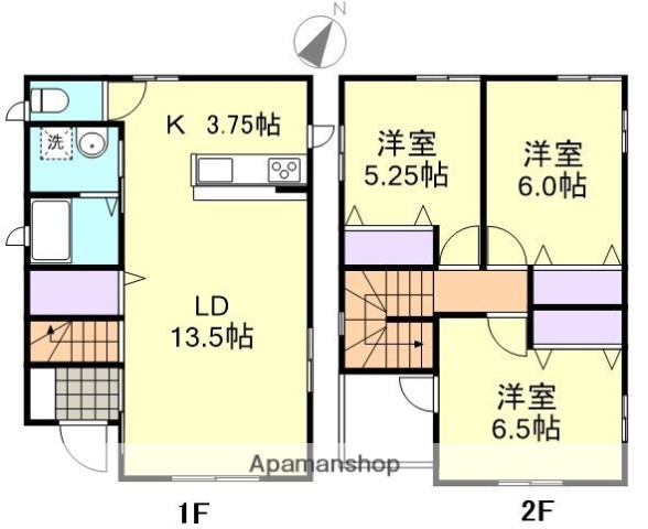 ＪＲ山陽本線 西阿知駅 徒歩15分 2階建 築16年の間取り写真